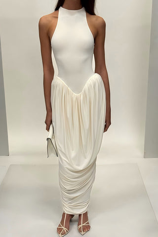 Sleeveless Draped Casual Dress