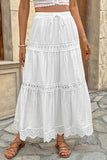 Tiered Lace-Trim Casual Skirt