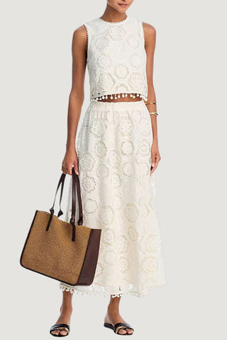 Lace Crop Top and Skirt Set