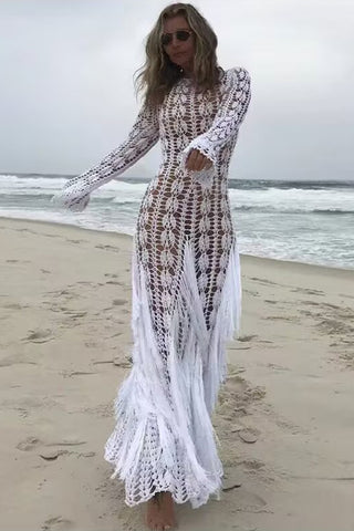 Long Lace Casual Midi Dress