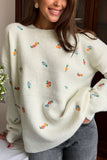 Floral Motif Sweater