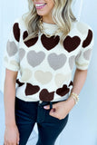 Valentine Heart Short Sleeve Sweater
