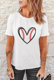 Baseball Heart Shape Graphic Tee