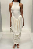 Elegant High-Neck Evening Gown
