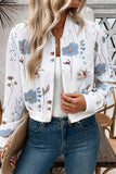 Floral Zip-Up Bomber Jacket