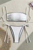 Textured Tie Bikini Set