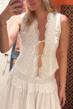 Lace-Up Eyelet Tank Top