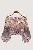 Floral Detail Mesh Blouse