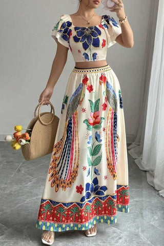 Boho Two-Piece Maxi Skirt Set