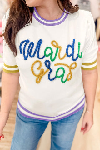 Letter Graphic Short Sleeve Sweater