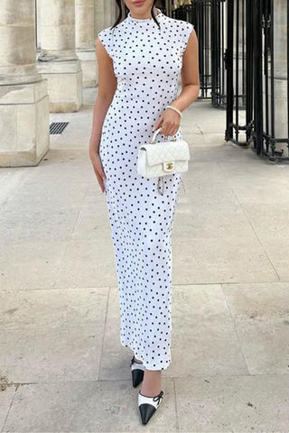 Sleeveless Polka Dot Dress