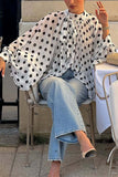 Polka Dot Blouse with Flowing Sleeves