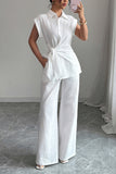 Stylish Tie-Front Pants Set