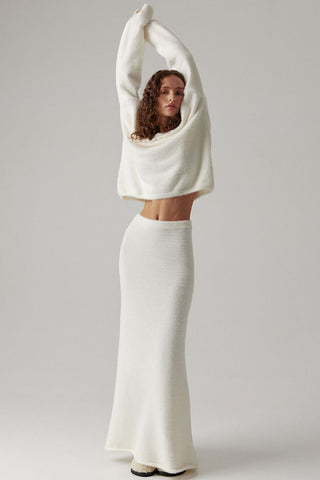 V-Neck Long Sleeve Skirt Set