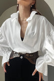 Elegant Ruffle-Collar Blouse