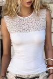 Lace-Detail Sleeveless Top