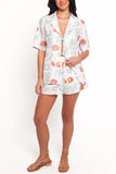 Playful Print Tie-Front Short Set