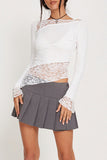 Lace Insert Long Sleeve Top