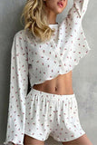 Floral Print Cutout Short Set