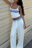 Striped Cami Top and Drawstring Pants Set