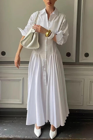 Elegant Button-Down Casual Dress