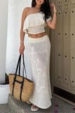 Off-Shoulder Crochet Skirt Set