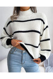 Striped Relaxed Turtleneck Sweater