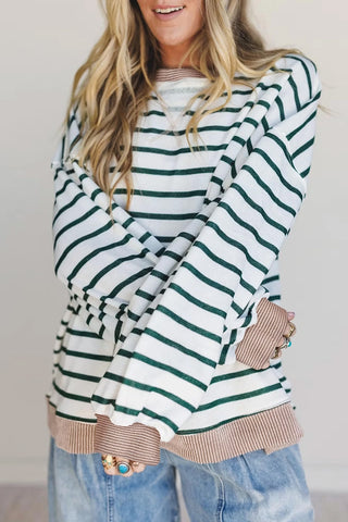 Rib Patchwork Drop Shoulder Sweatshirt
