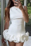 Ruffled Hem Casual Dress