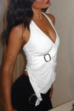 Asymmetrical Hem Tank with Buckle Detail