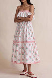 Strapless Tiered Casual Dress