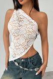 One-Shoulder Lace Tank Top