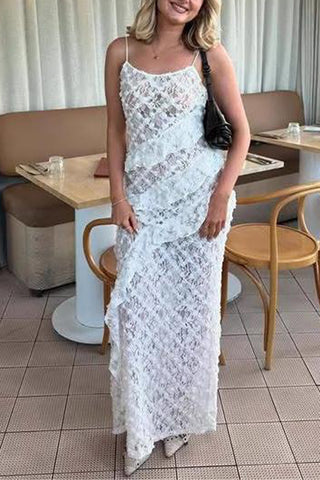 Lace Overlay Maxi Dress