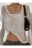 Asymmetrical Open-Knit Top