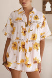 Floral Lace-Trimmed Short Set