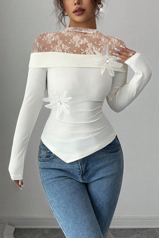 Floral Lace Long Sleeve T-Shirt