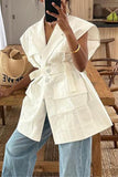 Belted Sleeveless Jacket