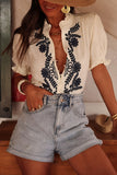 Floral Button-Front Top