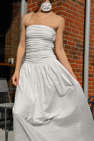 Strapless Ruched Casual Dress