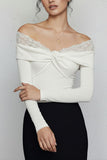 Elegant Off-Shoulder Lace Bodysuit