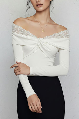 Elegant Off-Shoulder Lace Bodysuit