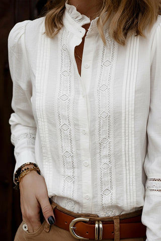 Eyelet Lace Trim Blouse