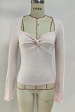 Elegant Twist-Front Long Sleeve Top