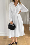 Long-Sleeve Midi Casual Dress