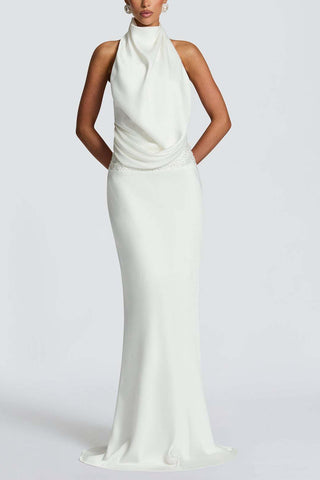 Elegant Draped Evening Gown