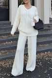 Cozy Cable Knit Sweater Pants Set