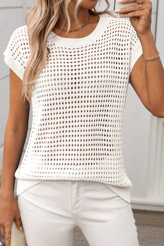 Open-Knit Sleeveless Sweater
