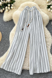 Relaxed Striped Wide-Leg Pants