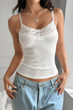 Lace Trim Ribbed Tank Top