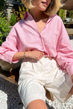 Pleated Wide-Leg Casual Shorts